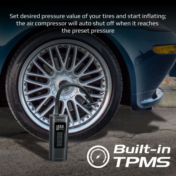 Picture of 150PSI Portable 4in1 Air Compressor 6000mAh Power Bank. Includes LED Flashlight