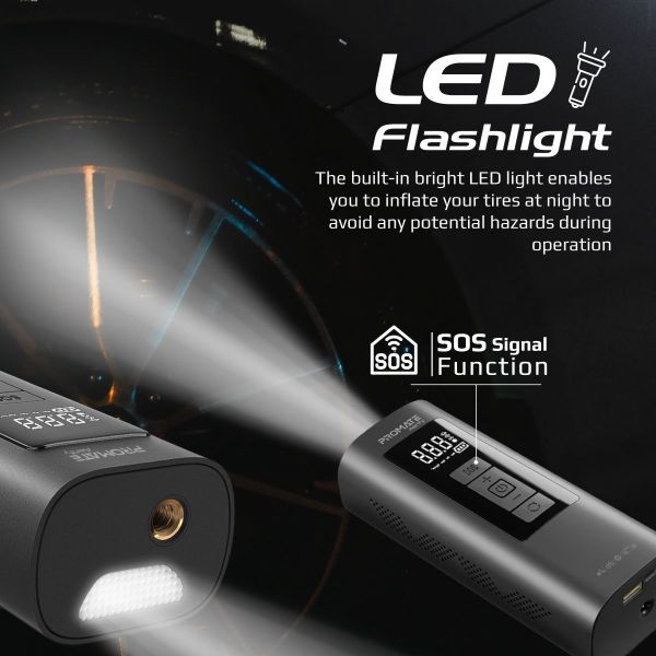 Picture of 150PSI Portable 4in1 Air Compressor 6000mAh Power Bank. Includes LED Flashlight