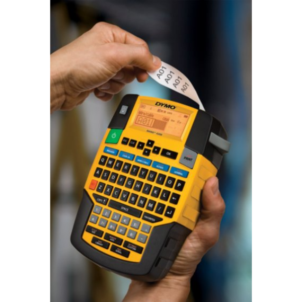Picture of Rhino 4200 Industrial Label with QWERTY keyboard. Includes symbols & terms for electrical