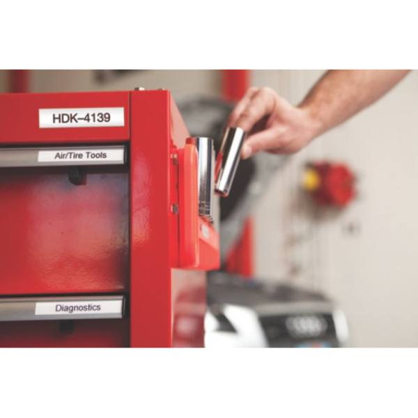 Picture of Rhino 4200 Industrial Label with QWERTY keyboard. Includes symbols & terms for electrical