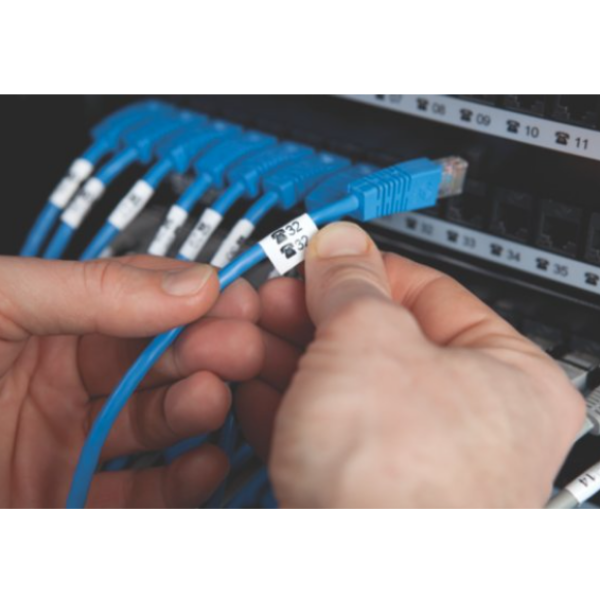 Picture of Rhino 4200 Industrial Label with QWERTY keyboard. Includes symbols & terms for electrical