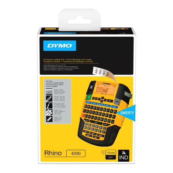 Picture of Rhino 4200 Industrial Label QWERTY keyboard. Includes over symbols & terms for electrical