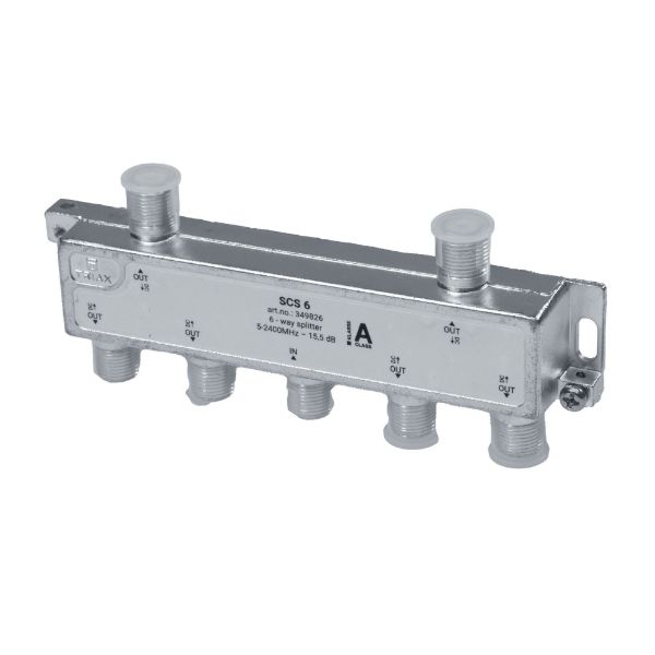 Picture of RF 6-Way Splitter 5-2400MHz. All ports power pass - diode steered