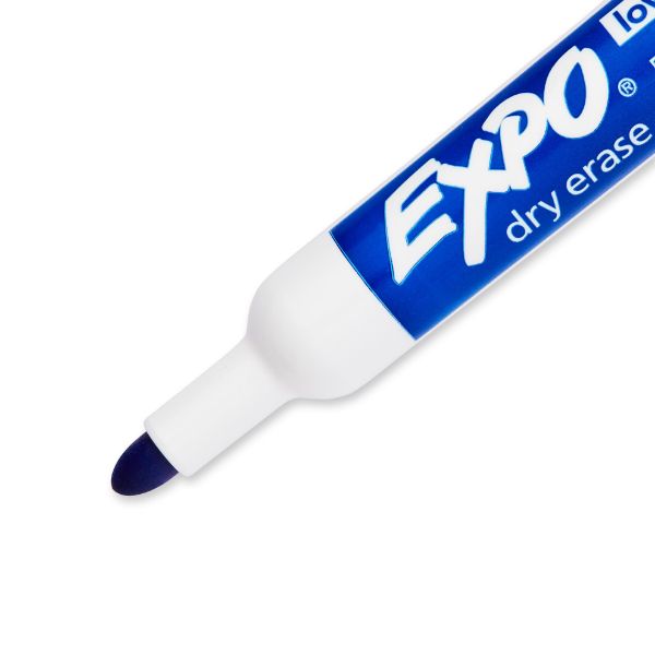 Picture of Dry Erase Markers Bullet Marker 12-Pack. Blue Colour. Bright Vivid Non-toxic Ink.