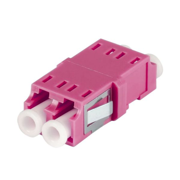 Picture of Fibre LC/LC Duplex Multi-mode Joiner Zirconia Ceramic Sleeve Raspberry Pink
