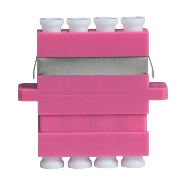 Picture of Fibre LC/LC Quad Multi-mode Joiner Zirconia Ceramic Sleeve Raspberry Pink