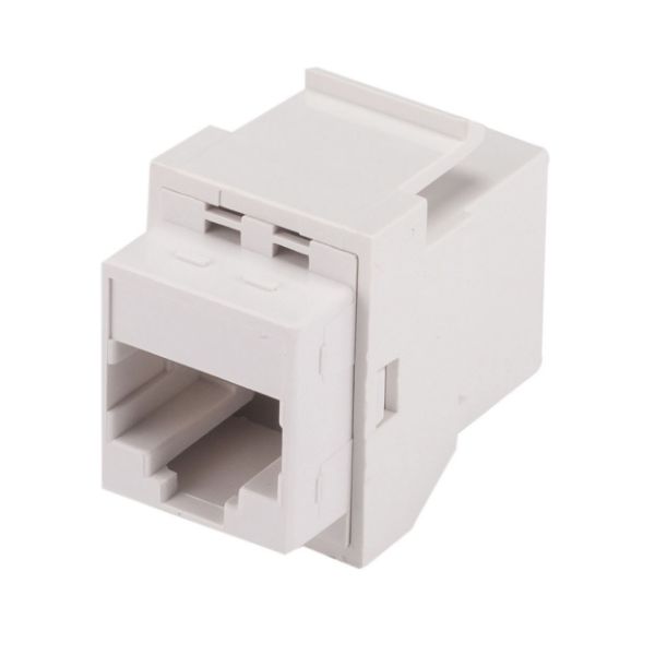 Picture of Cat6 Rated RJ45 8C Joiner 2-Way (2x RJ45 Sockets) Colour White