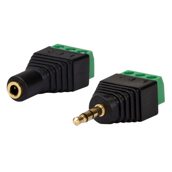 Picture of 3.5mm Stereo to Wired Adapter PAIR Male & Female