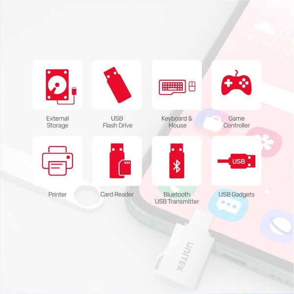 Picture of USB-C Male to USB-A Female Ultra-Tiny Adaptor w/ Easy Grip Design. Superspeed