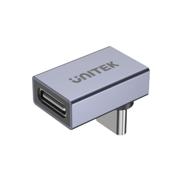 Picture of USB-C 90 Degree Right Angle Adapter. Type-C Male to Female Supports up to 8K@60Hz