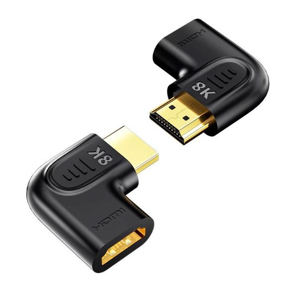 Picture of 8K HDMI 90 & 270 Degree Vertical Flat Adapter w/ Gold-Plater Connectors