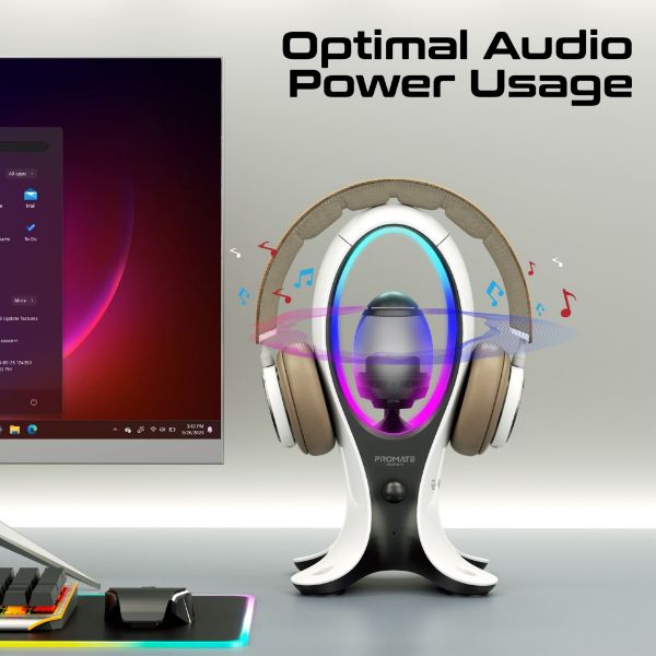 Picture of 5W Dynamic HiFi RGB Speaker w/ Headphone Stand & USB Hub