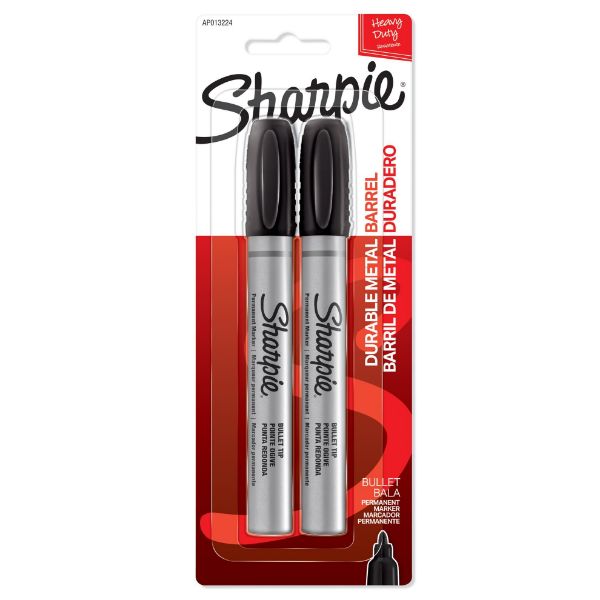 Picture of 2-Pack Metal Permanent Marker w/ Durable Bullet Tip. Tough Durable
