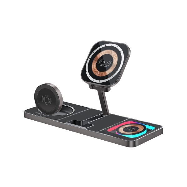 Picture of 3-in-1 Ultra-Slim 15W MagSafe Charging Station. 3W Apple Watch Charger 5W