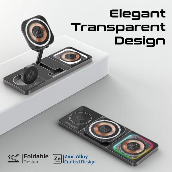 Picture of 3-in-1 Ultra-Slim 15W MagSafe Charging Station. 3W Apple Watch Charger 5W