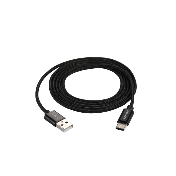 Picture of 1.5m USB-A to USB-C Sync & Charge Cable. Braided Cable Provides Extra