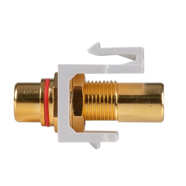 Picture of Red RCA to RCA Keystone Adapter Gold Plated