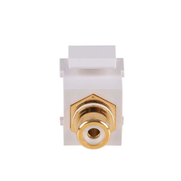 Picture of White RCA to RCA Keystone Adapter Gold Plated