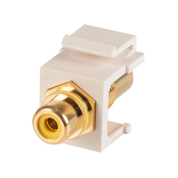 Picture of Yellow RCA to RCA Keystone Adapter Gold Plated