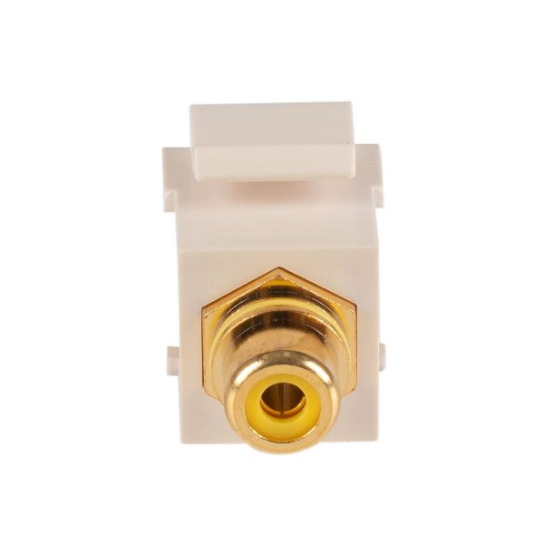 Picture of Yellow RCA to RCA Keystone Adapter Gold Plated