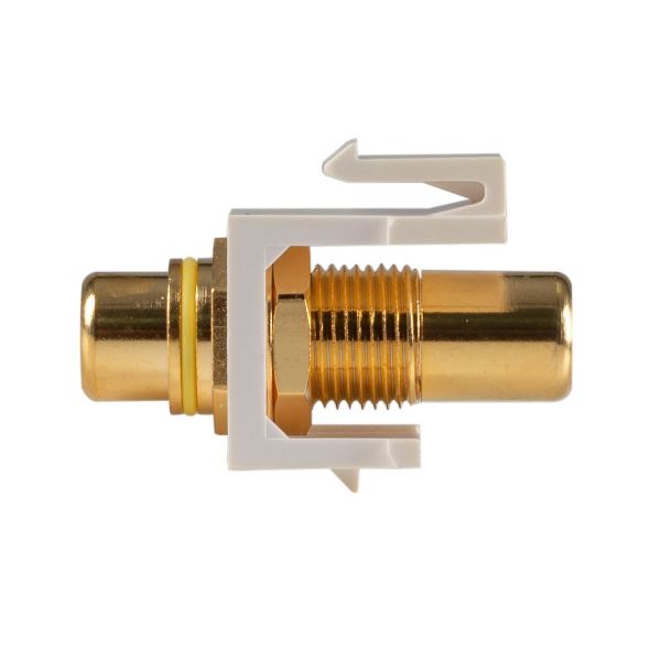 Picture of Yellow RCA to RCA Keystone Adapter Gold Plated