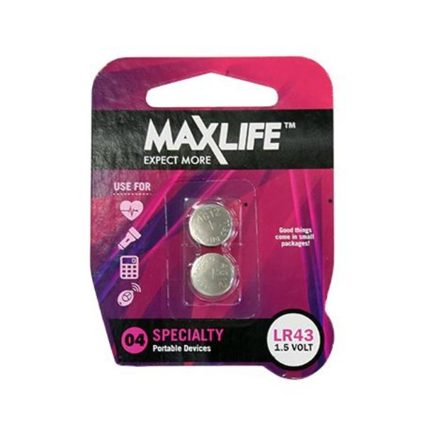 Picture of LR43 Alkaline Button Cell Battery 2 Pack
