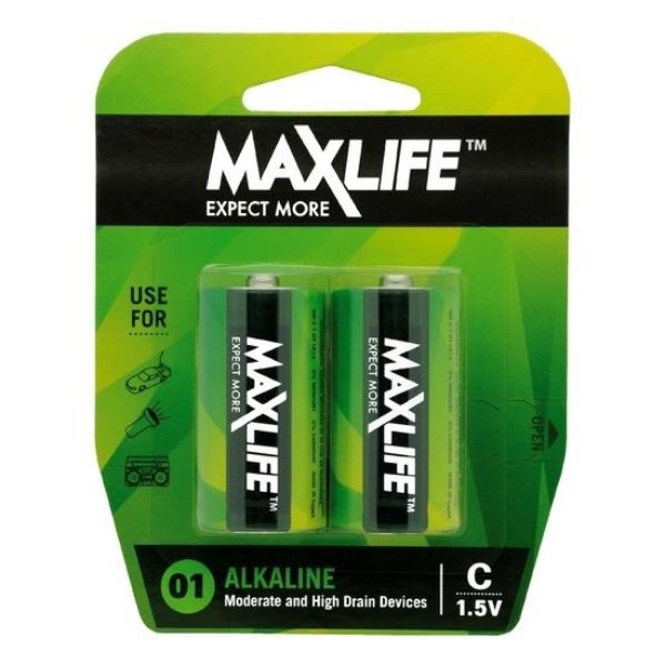 Picture of C Alkaline Battery 2 Pack Long Lasting Alkaline Formula. Designed For Everyday & High