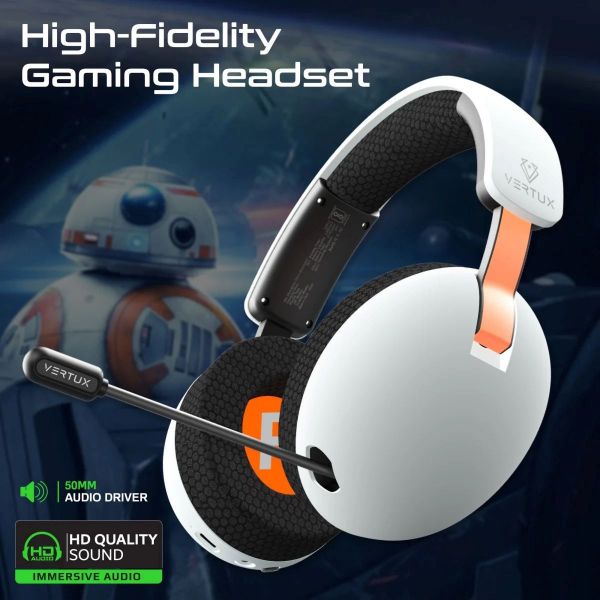 Picture of High Performance Wireless BT Gaming Headset Retractable Mic Up to 80Hrs Playback