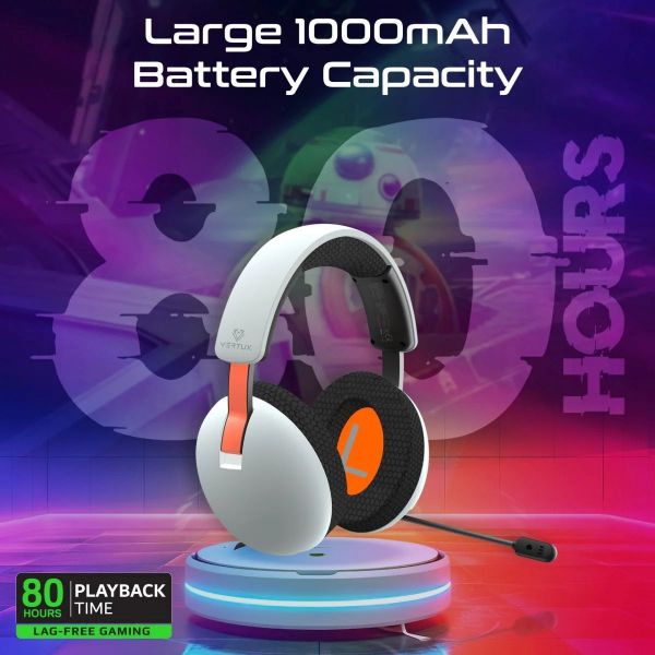 Picture of High Performance Wireless BT Gaming Headset Retractable Mic Up to 80Hrs Playback