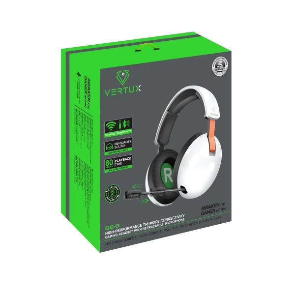 Picture of High Performance Wireless BT Gaming Headset Retractable Mic Up to 80Hrs Playback