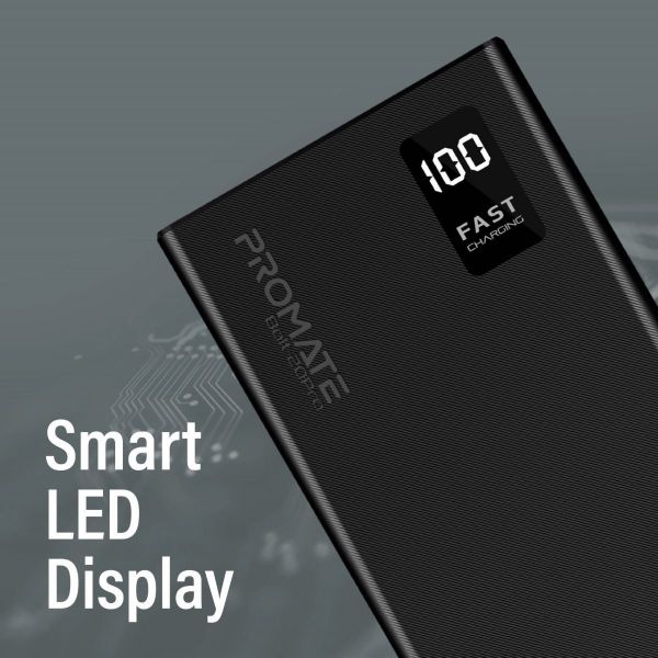 Picture of 20000mAh Power Bank w/ Smart LED Display & Super Slim Design Black