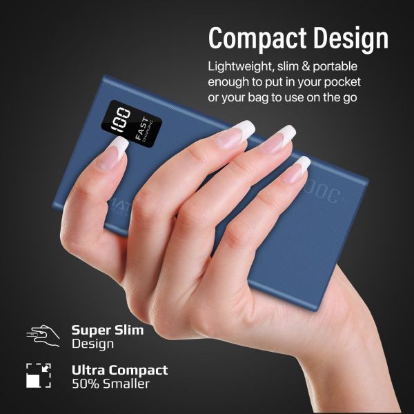 Picture of 20000mAh Power Bank w/ Smart LED Display & Super Slim Design Blue
