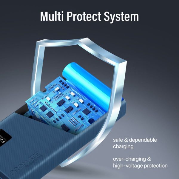 Picture of 20000mAh Power Bank w/ Smart LED Display & Super Slim Design Blue