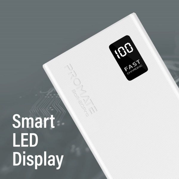 Picture of 20000mAh Power Bank w/ Smart LED Display & Super Slim Design White