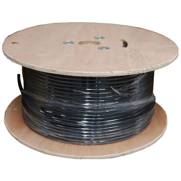 Picture of 305m Cat6A Black S/FTP UV Stabilised Shielded External Cable. Above Ground