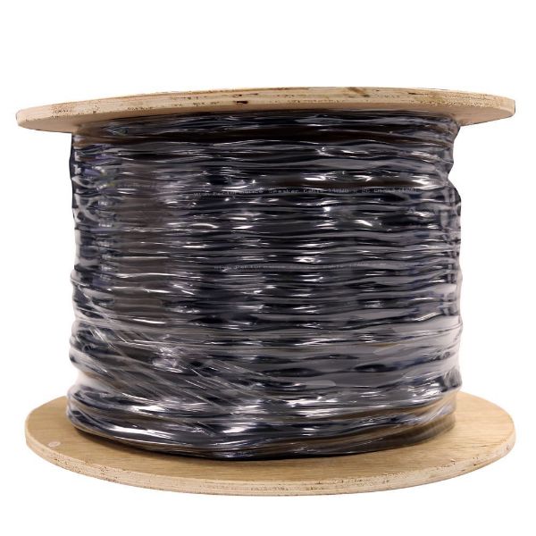 Picture of 305m Cat6 UTP EXTERNAL Solid Cable. 23AWGx4P 250MHz. UV Stabilised Black PE jacket.
