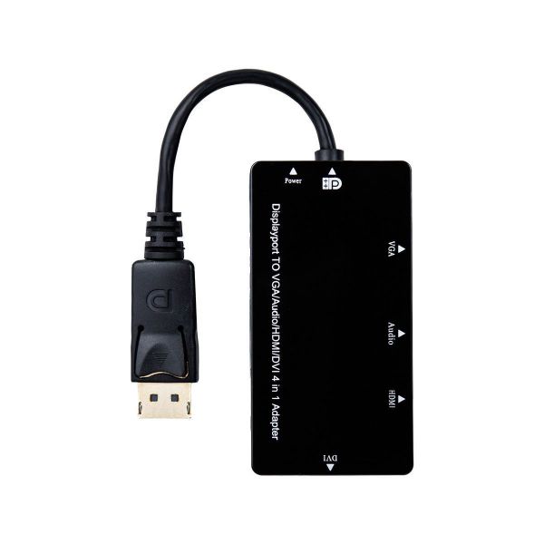 Picture of 4-in-1 Adaptor w/ DisplayPort Connector. Includes HDMI DVI VGA