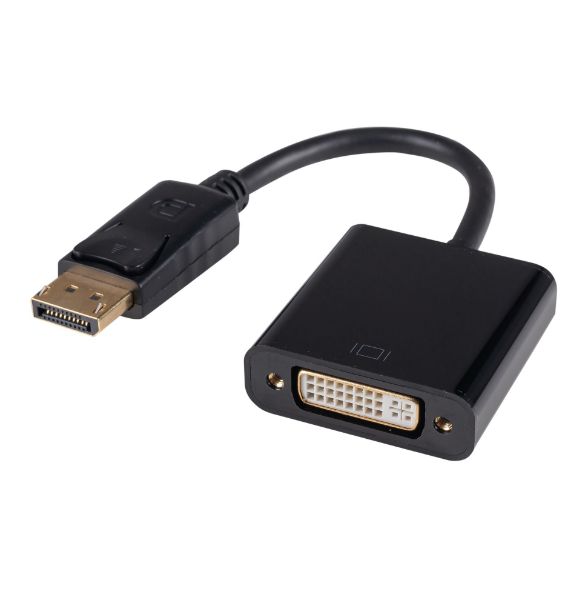 Picture of 0.2m DisplayPort Male to DVI-D Female Active Converter Max Res: 4K@30Hz (4096x2048)