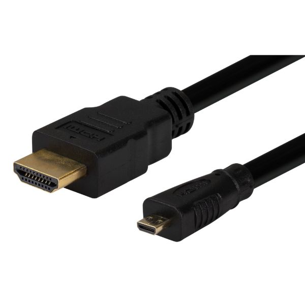 Picture of 1m HDMI to HDMI Micro Cable v14 Max Res: 4K@30Hz Colour Black