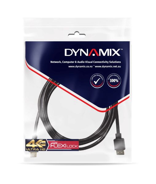 Picture of 1m HDMI High Speed 18Gbps Flexi Lock Cable w/ Ethernet. Max Res: 4K2K@30/60Hz
