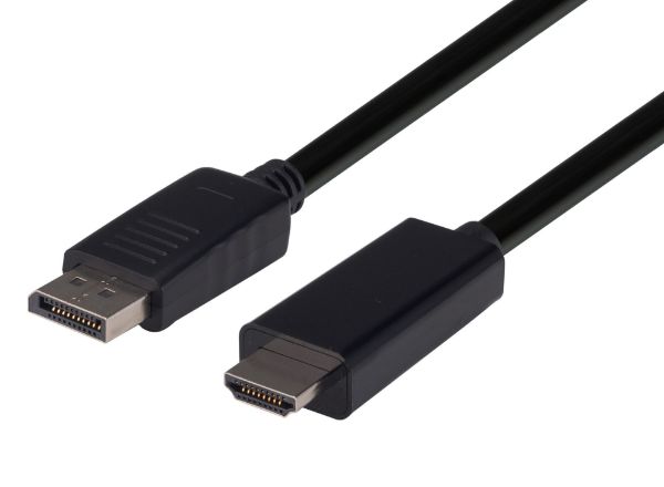 Picture of 2m DisplayPort Source to HDMI 2.0 Monitor - Directional Cable. Max Res: 4K@60Hz