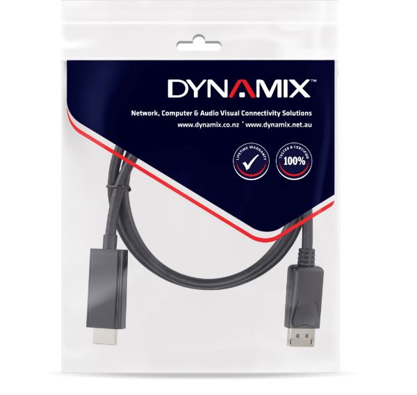 Picture of 2m DisplayPort Source to HDMI 2.0 Monitor - Directional Cable. Max Res: 4K@60Hz