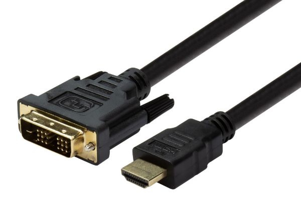 Picture of 3M HDMI Male to DVI-D Male (18+1) Cable. Single Link Max Res: 1080P@60Hz