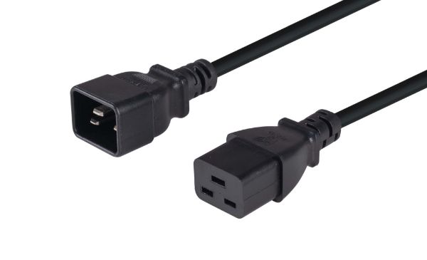 Picture of 5m IEC 16A Power Extension Cord (C20 Plug to C19 Socket) 15mm2 Black