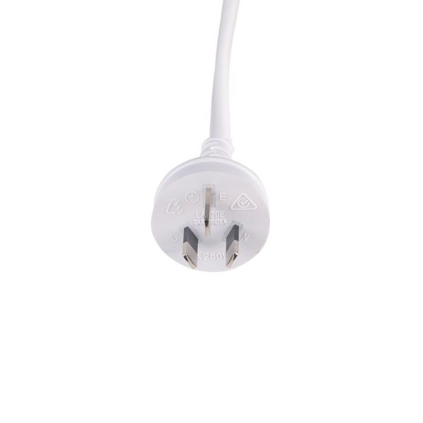 Picture of 1M 3-Pin Plug to Bare End 3 Core 1mm Cable White SAA Approved