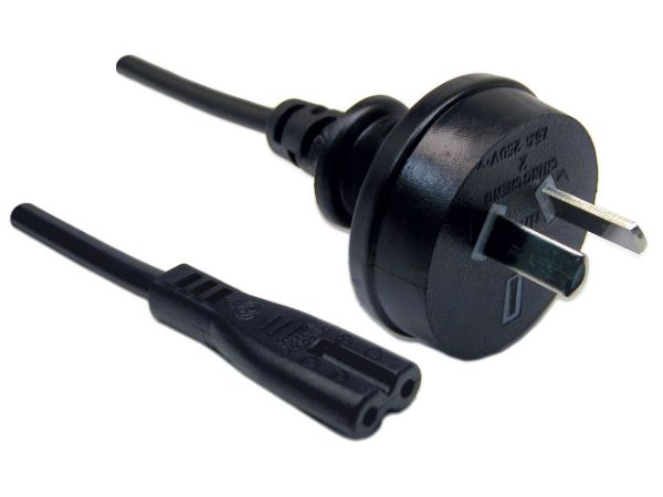 Picture of 0.3m 2-Pin plug to C7 Figure 8 connector. 7.5A. SAA approved power cord. 0.75mm