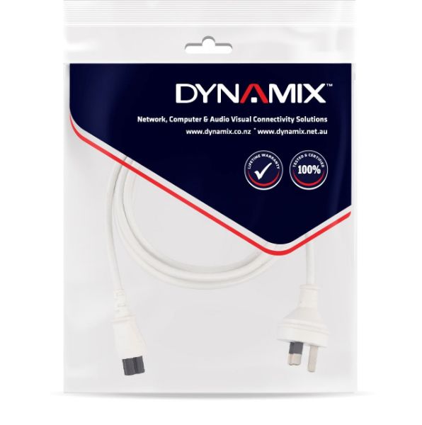 Picture of 2M 3-Pin to C5 Clover Shaped Female Connector 7.5A. SAA approved Power Cord 0.75mm