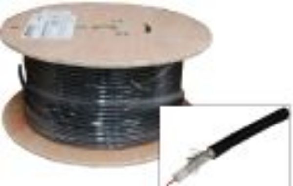 Picture of 152m Roll RG6 Shielded Cable Black 75ohm 18AWG Solid Core Foil/Braid Shield SKY APPROVED