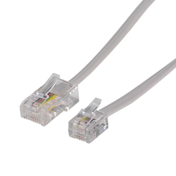 Picture of 5m RJ12 to RJ45 Cable - 4C All pins connected crossed Colour Grey
