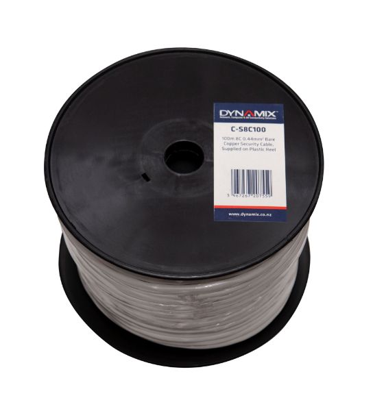 Picture of 100m 8C 0.44mm Bare Copper Security Cable Supplied on Plastic Reel